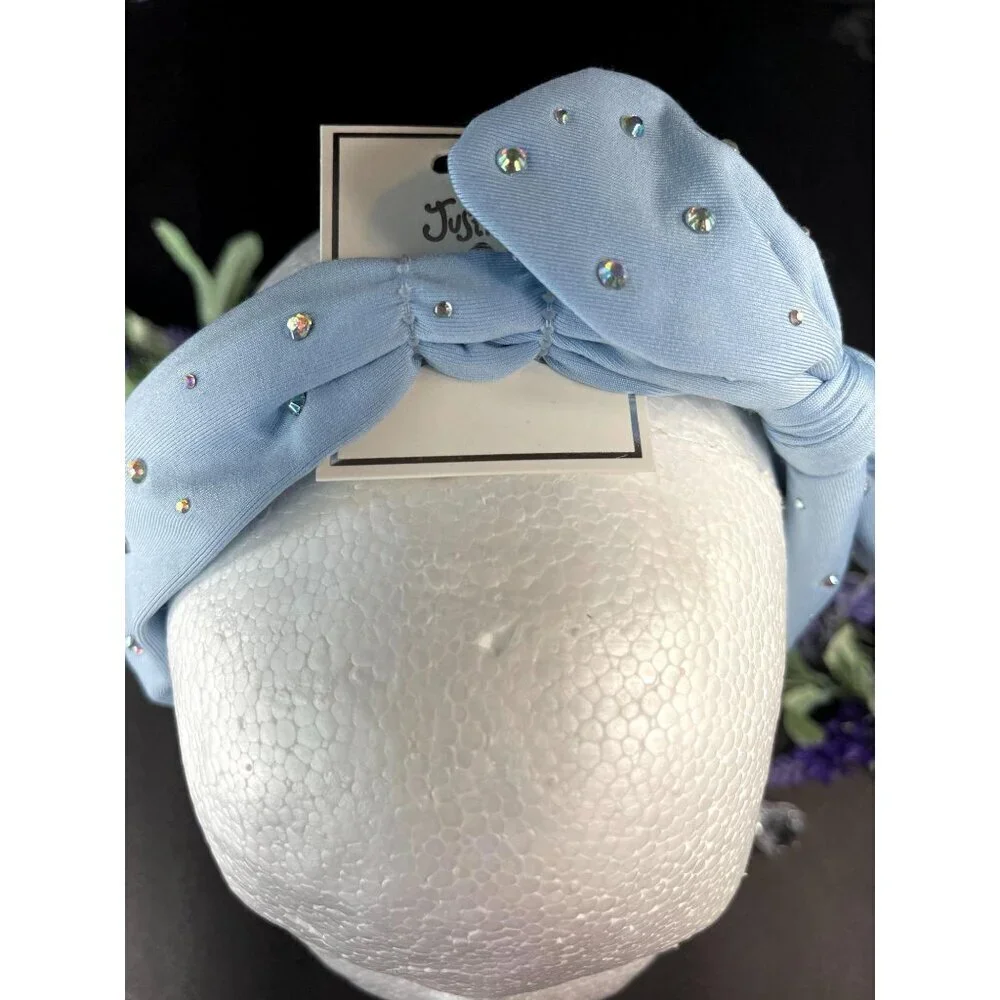 Justice Headband Rhinestone Blue Denim Girls Hair Care Hair Knot Accessories